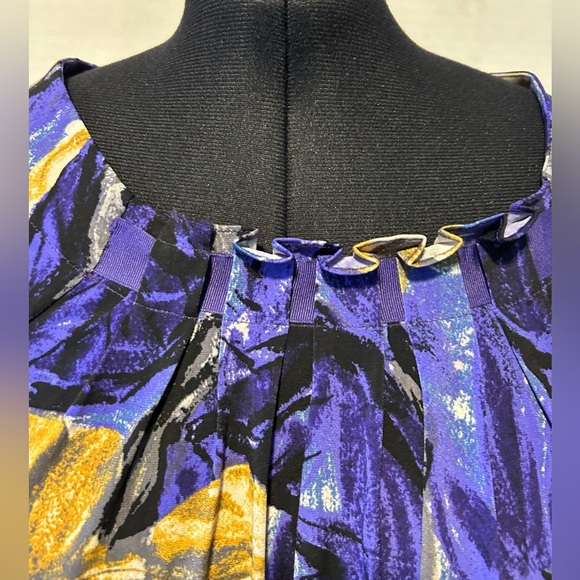 Worthington Women’s Purple/Yellow/Black Top Size PM - Picture 4 of 13
